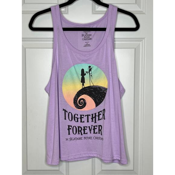 Disney Nightmare Before Christmas Purple Graphic Tank Top Plus Size 2X - Picture 1 of 5